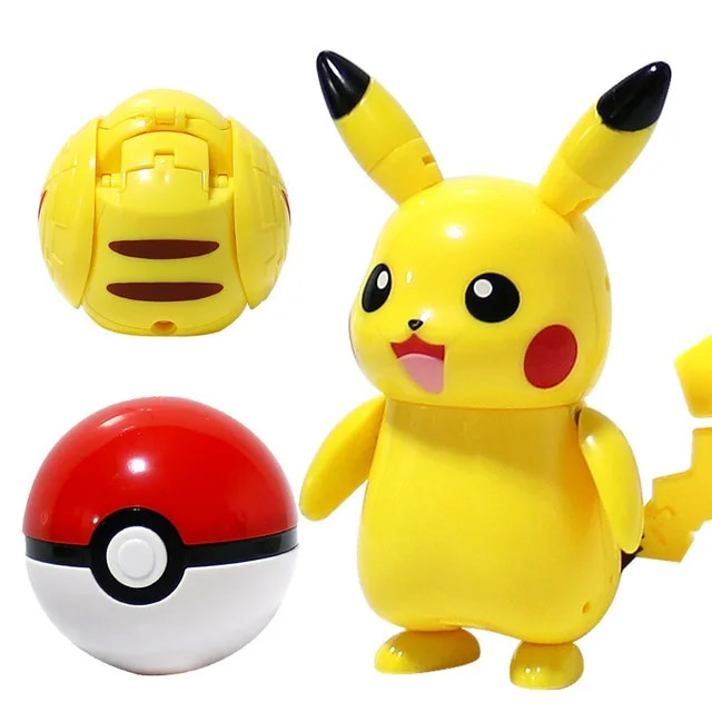 ✅ Official Pokémon Pikachu Full Jointed Action Figure & Poke Ball Fun Toy NEW