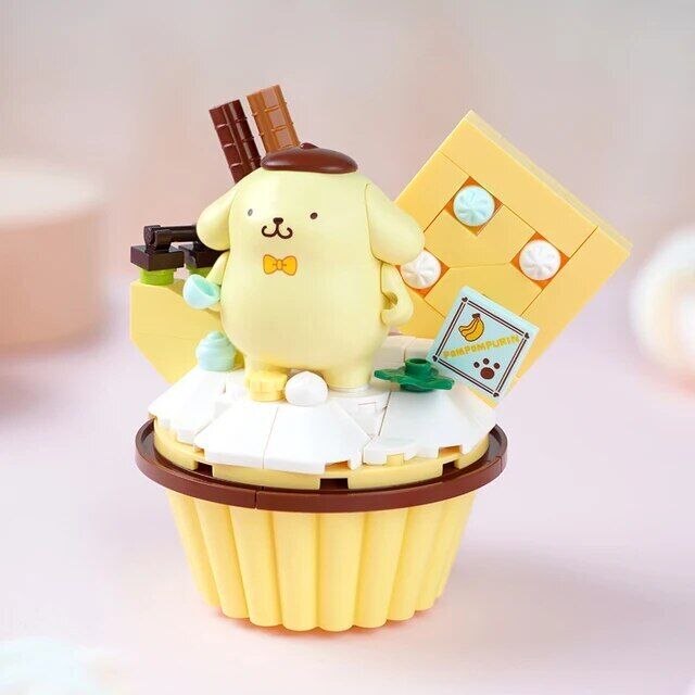 ā
Official Sanrio Kuromi Hello Kitty Cupcakes Building Block Sets Creative NEW