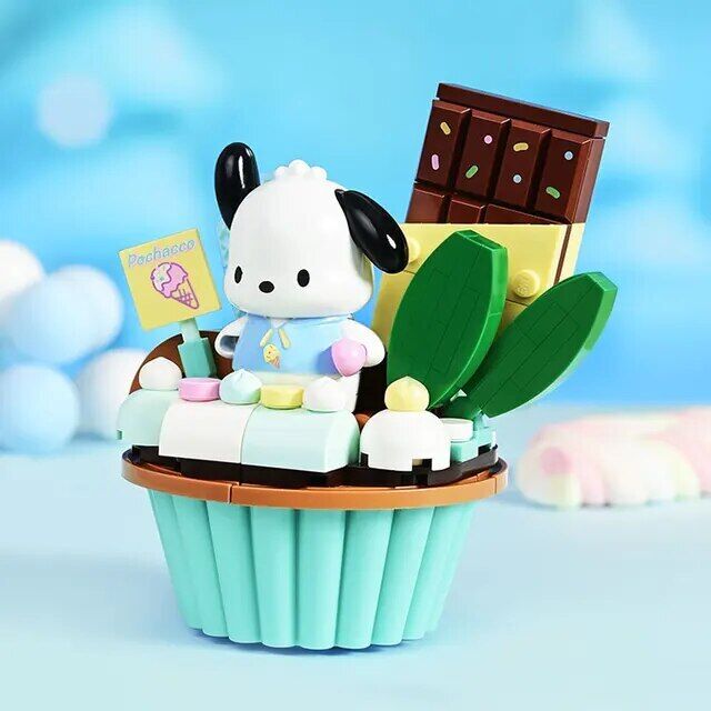 ā
Official Sanrio Kuromi Hello Kitty Cupcakes Building Block Sets Creative NEW