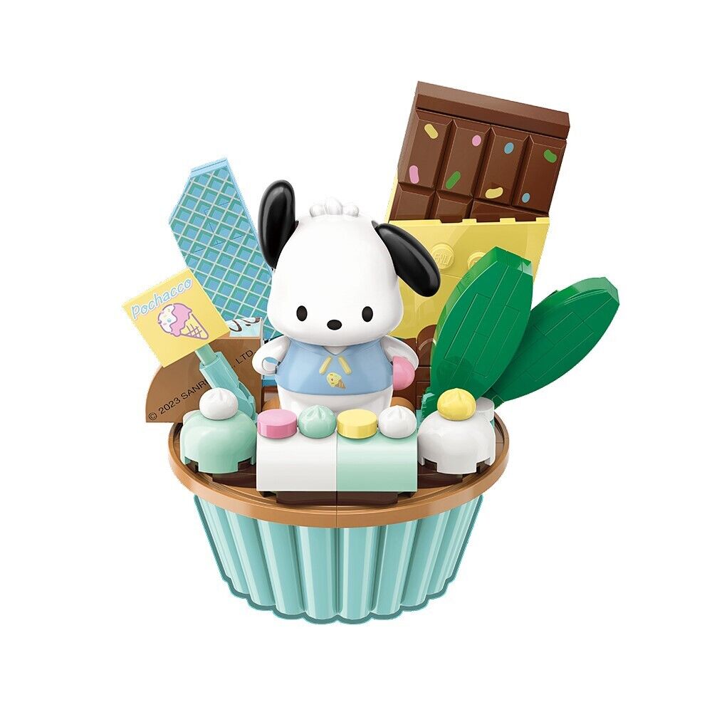 ā
Official Sanrio Kuromi Hello Kitty Cupcakes Building Block Sets Creative NEW