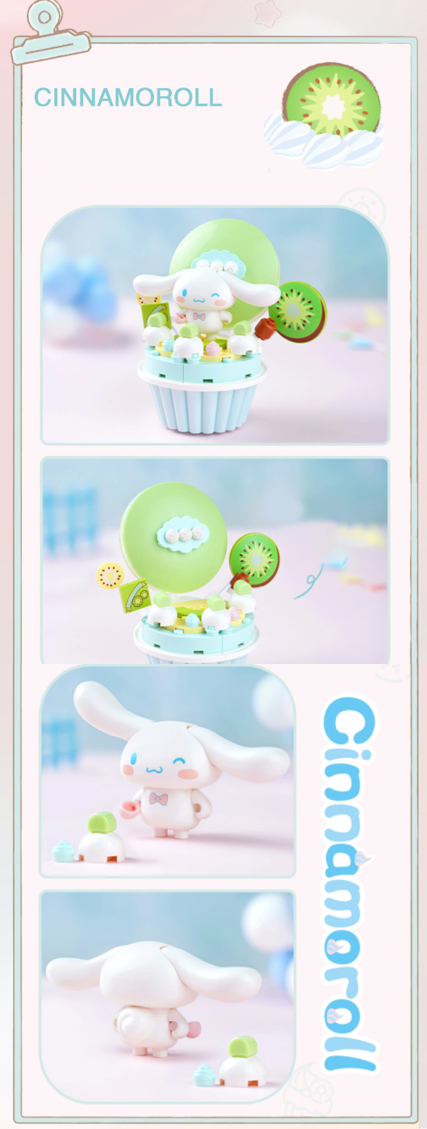ā
Official Sanrio Kuromi Hello Kitty Cupcakes Building Block Sets Creative NEW