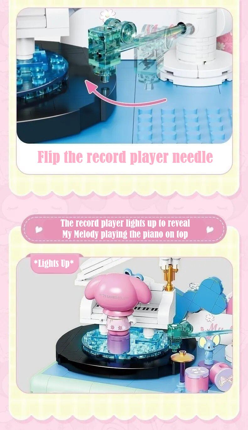 β
Official Sanrio My Melody Record Player Building Blocks Set Creative Fun NEW