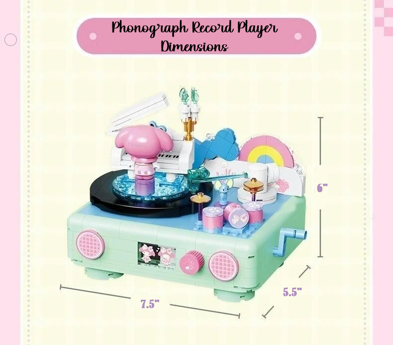 β
Official Sanrio My Melody Record Player Building Blocks Set Creative Fun NEW