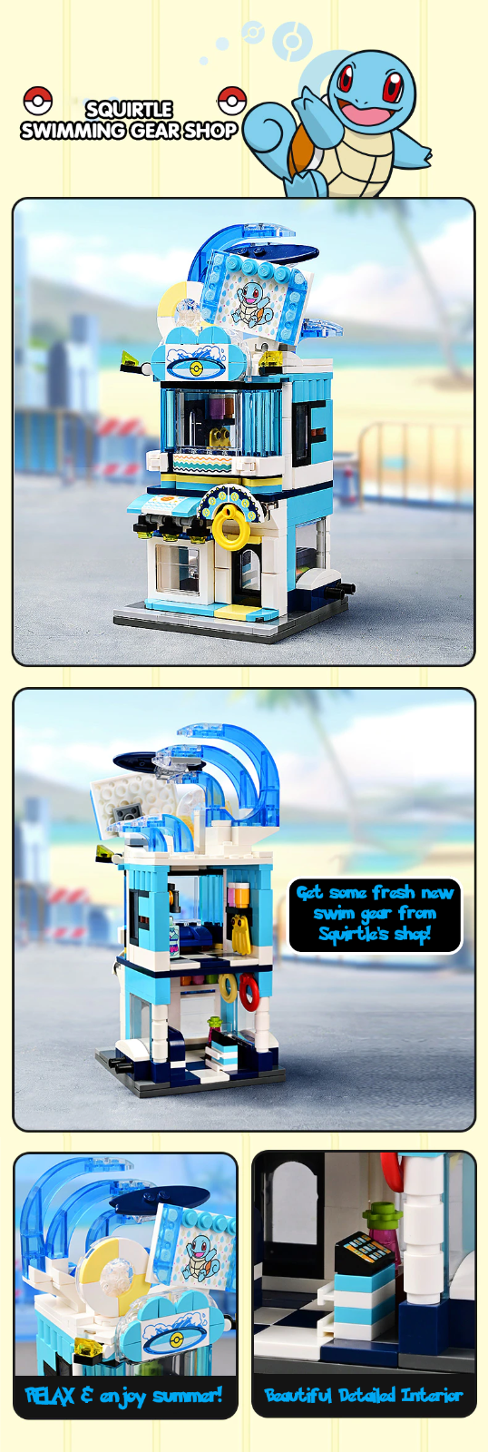 ✅ Official Pokémon Street View Shops Building Block Sets Creative Fun Toy NEW