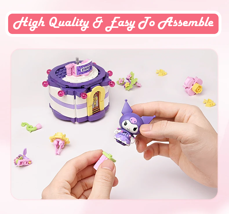 Official Sanrio Characters Music Boxes Building Block Sets Creative DIY Fun NEW