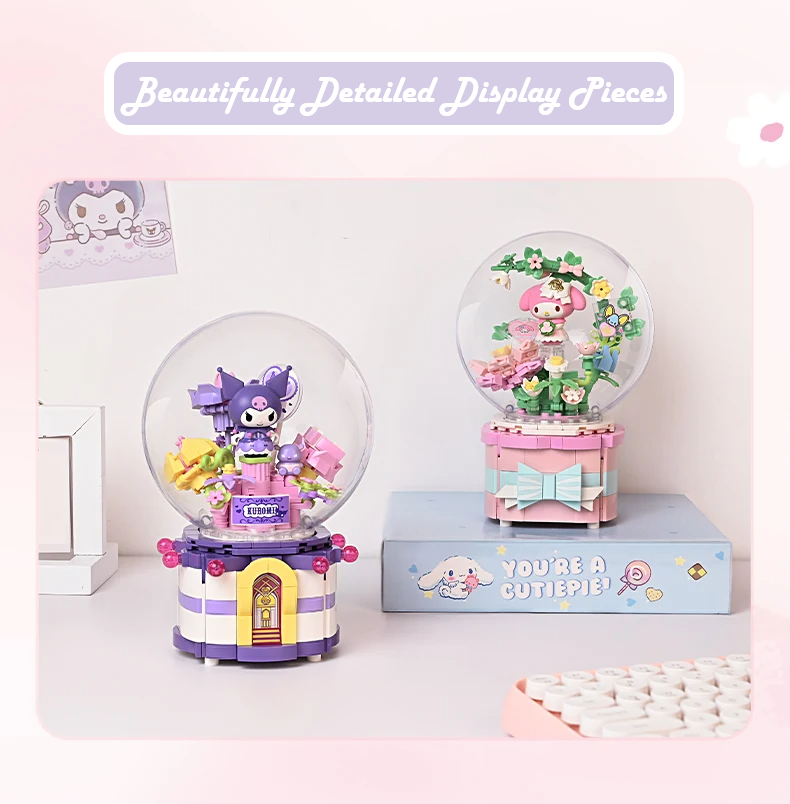 Official Sanrio Characters Music Boxes Building Block Sets Creative DIY Fun NEW