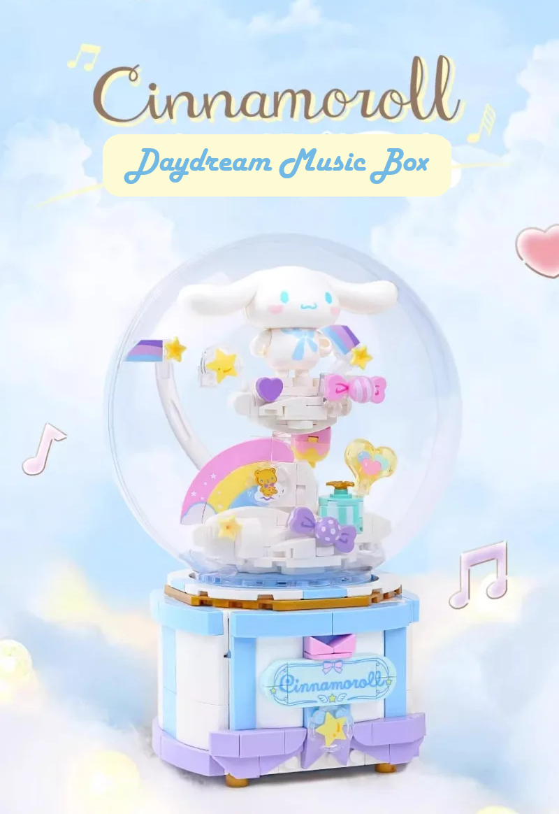 Official Sanrio Characters Music Boxes Building Block Sets Creative DIY Fun NEW