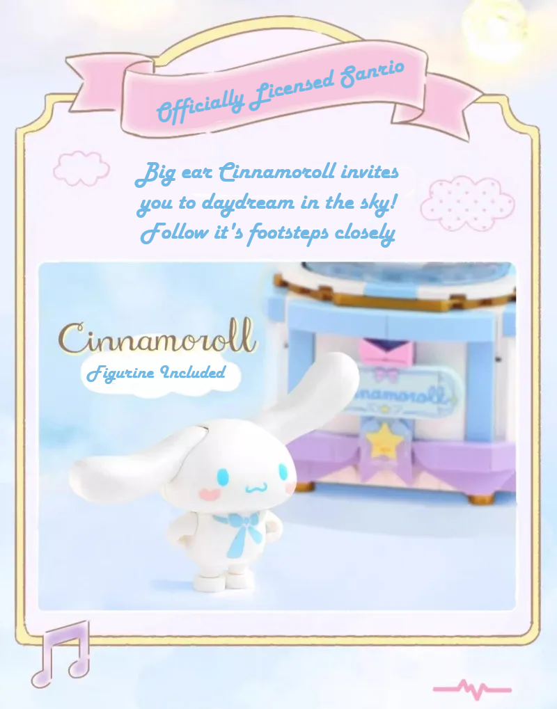 Official Sanrio Characters Music Boxes Building Block Sets Creative DIY Fun NEW