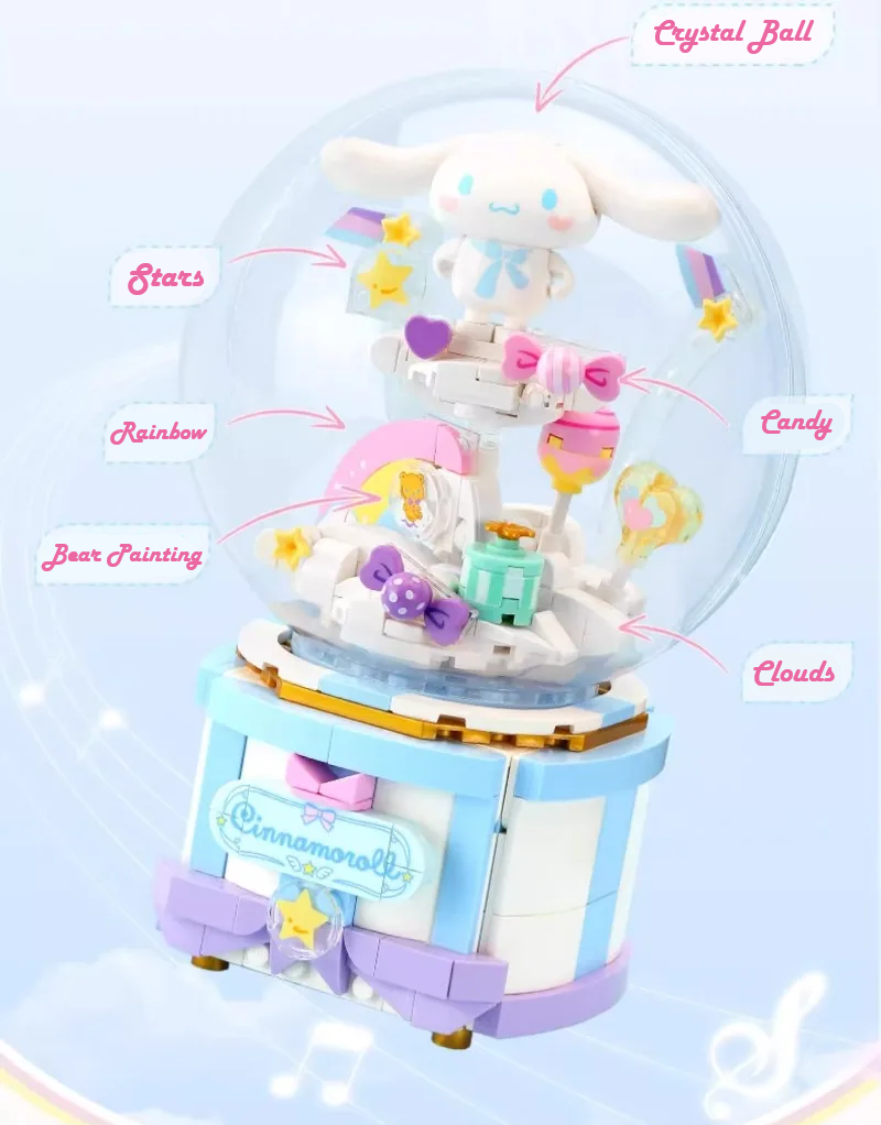 Official Sanrio Characters Music Boxes Building Block Sets Creative DIY Fun NEW