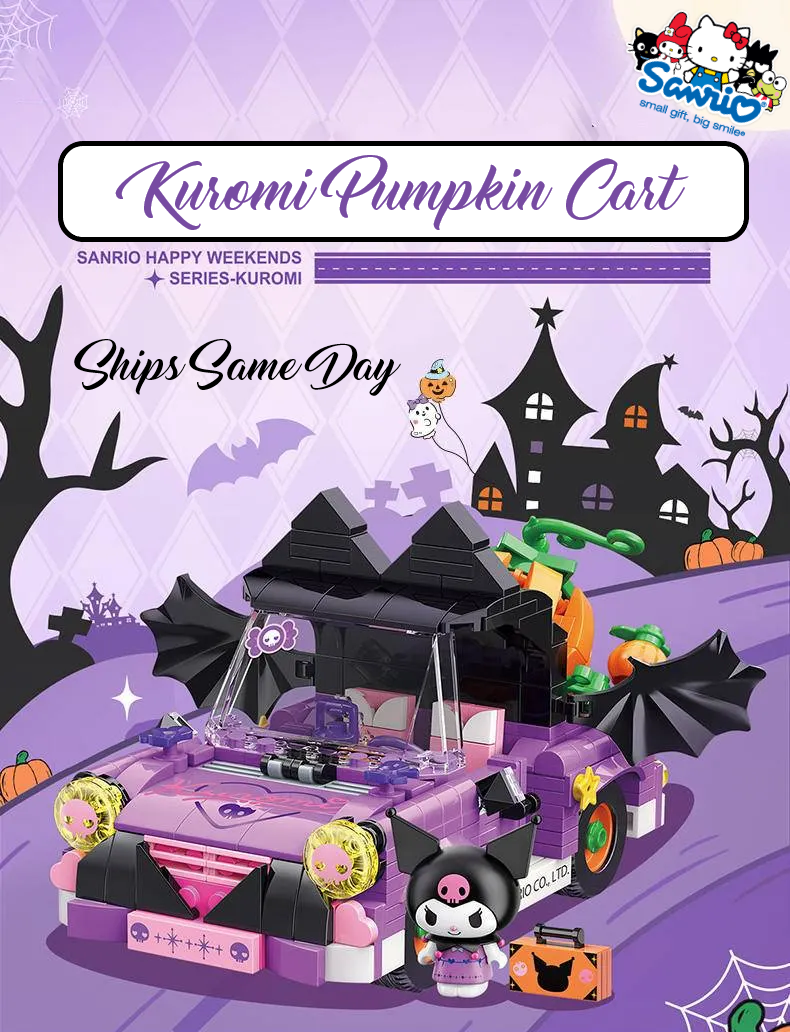 β
Officially Licensed Sanrio x TT Kuromi Spooky Car Building Blocks Set Fun NEW