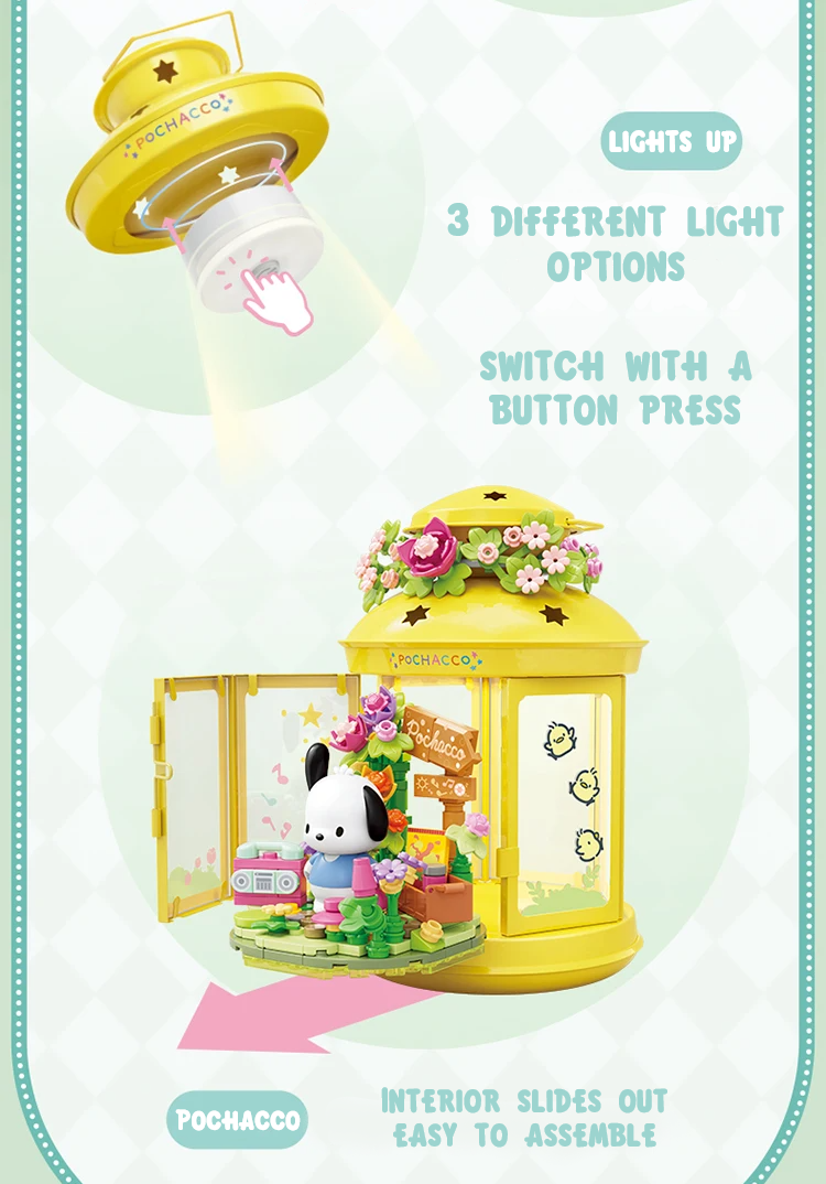 ā
Official Sanrio Characters Lantern Night Lights Building Block Sets Toy NEW