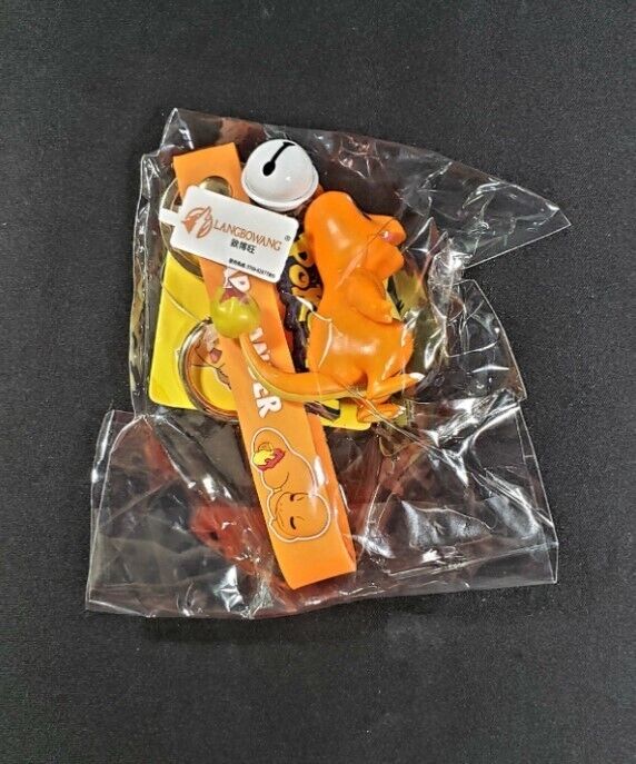 ✅ Official Pokémon Charmander Bell Lanyard 2 in 1 Keychain W/ Stainless Ring NEW