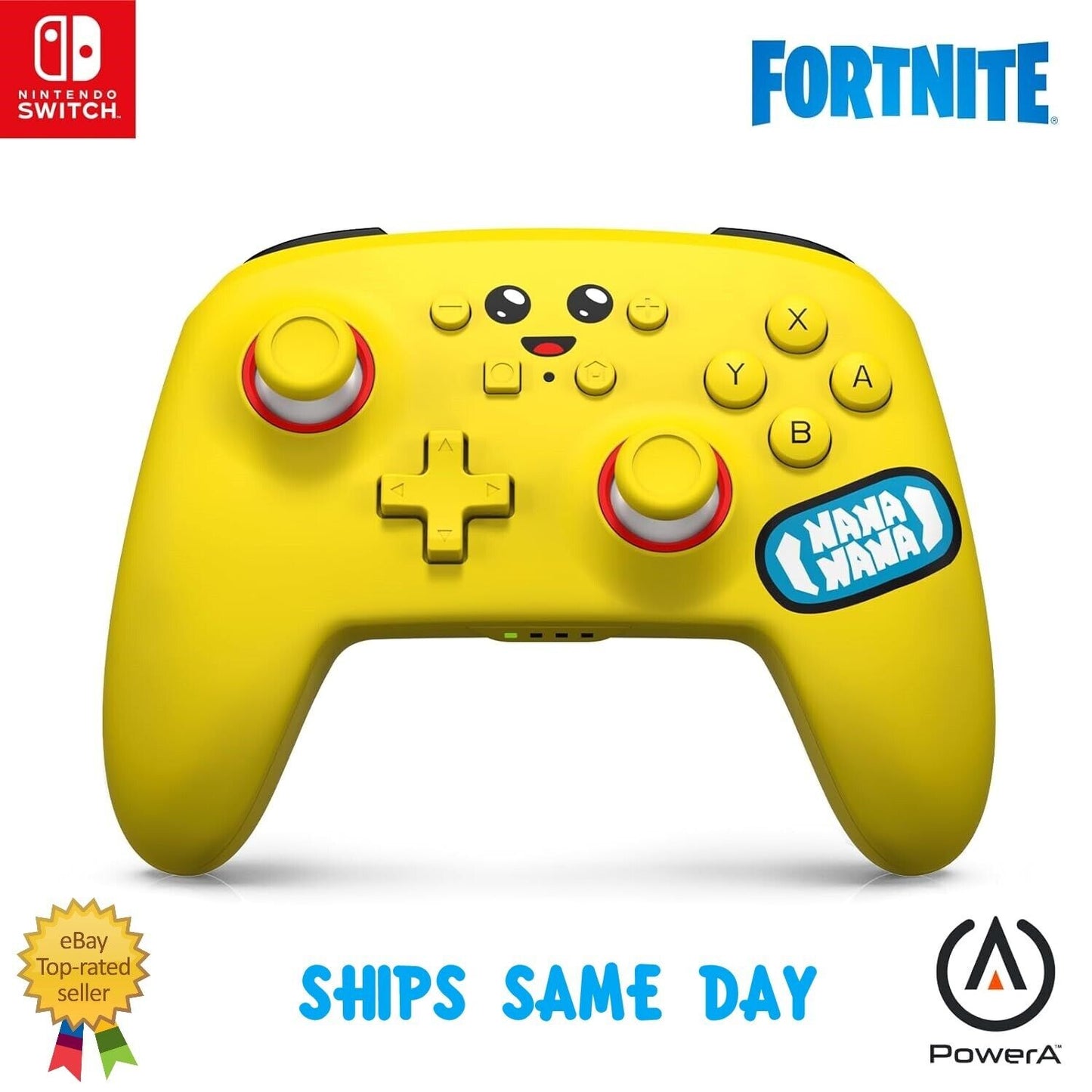 Nintendo Switch Fortnite Peely š PowerA Wireless Controller BONUS Virtual Item