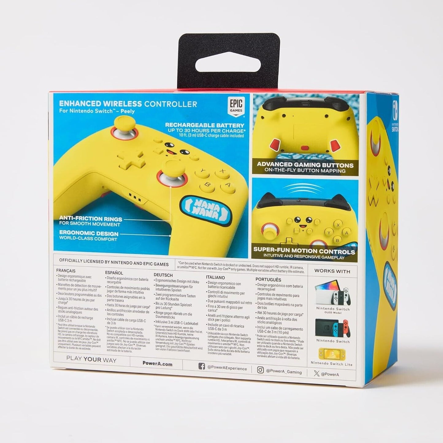 Nintendo Switch Fortnite Peely š PowerA Wireless Controller BONUS Virtual Item