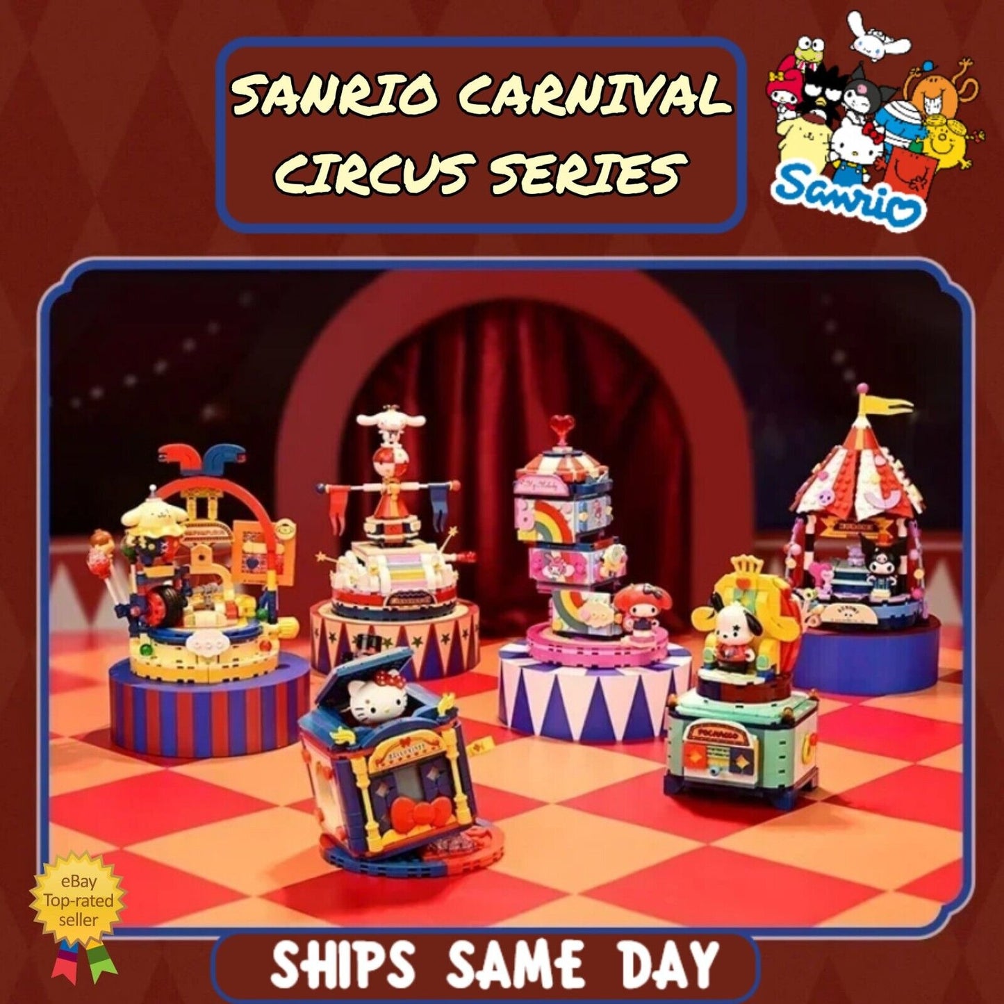 ā
Official Sanrio Characters Carnival Circus Series Building Block Sets Toy NEW