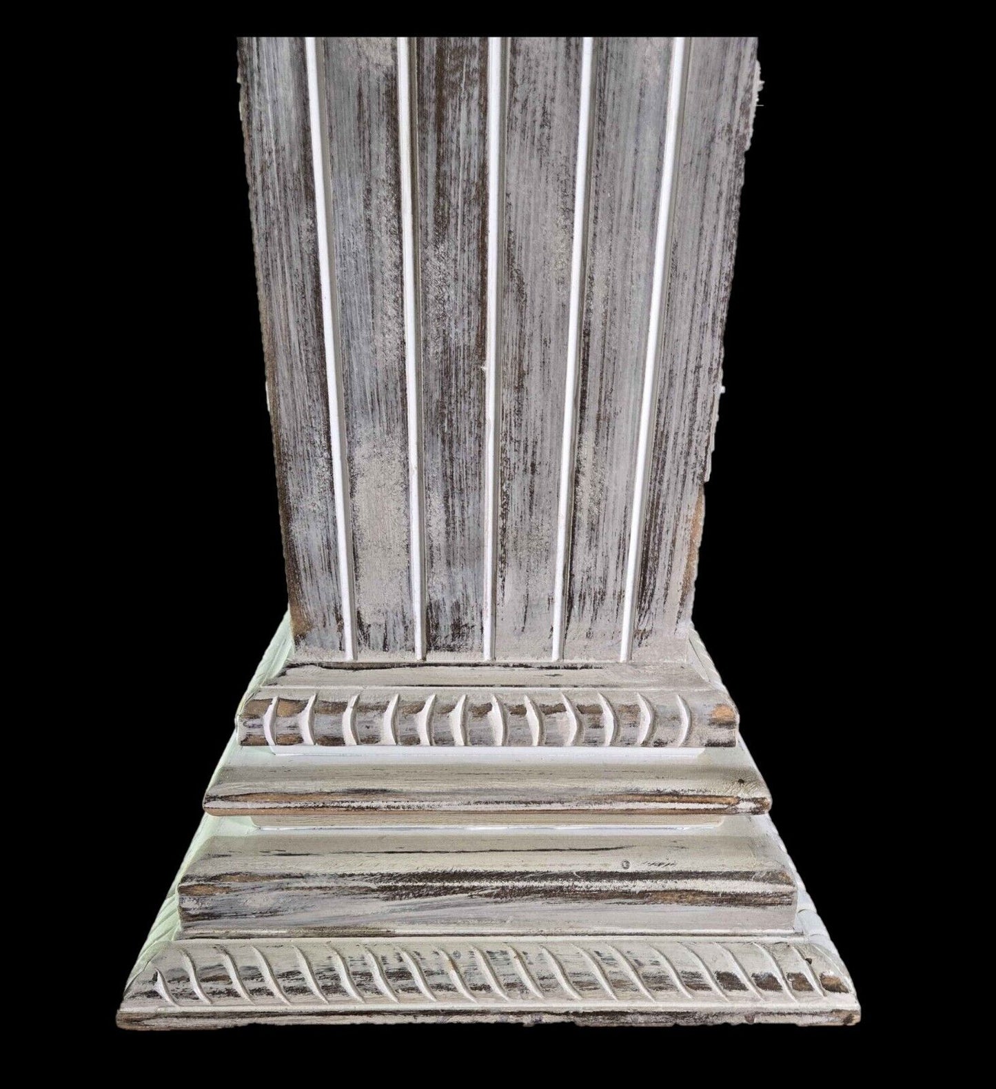 Distressed Colonial Plant Stands Solid Wood Oak Tops 22" Tall Column Style NEW