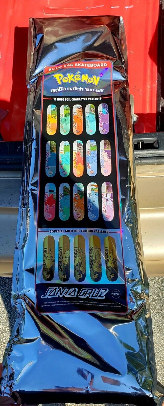 ULTRA RARE Santa Cruz X Pokémon Skateboard Deck 8x31.6 Blind Bag NEW SEALED MINT