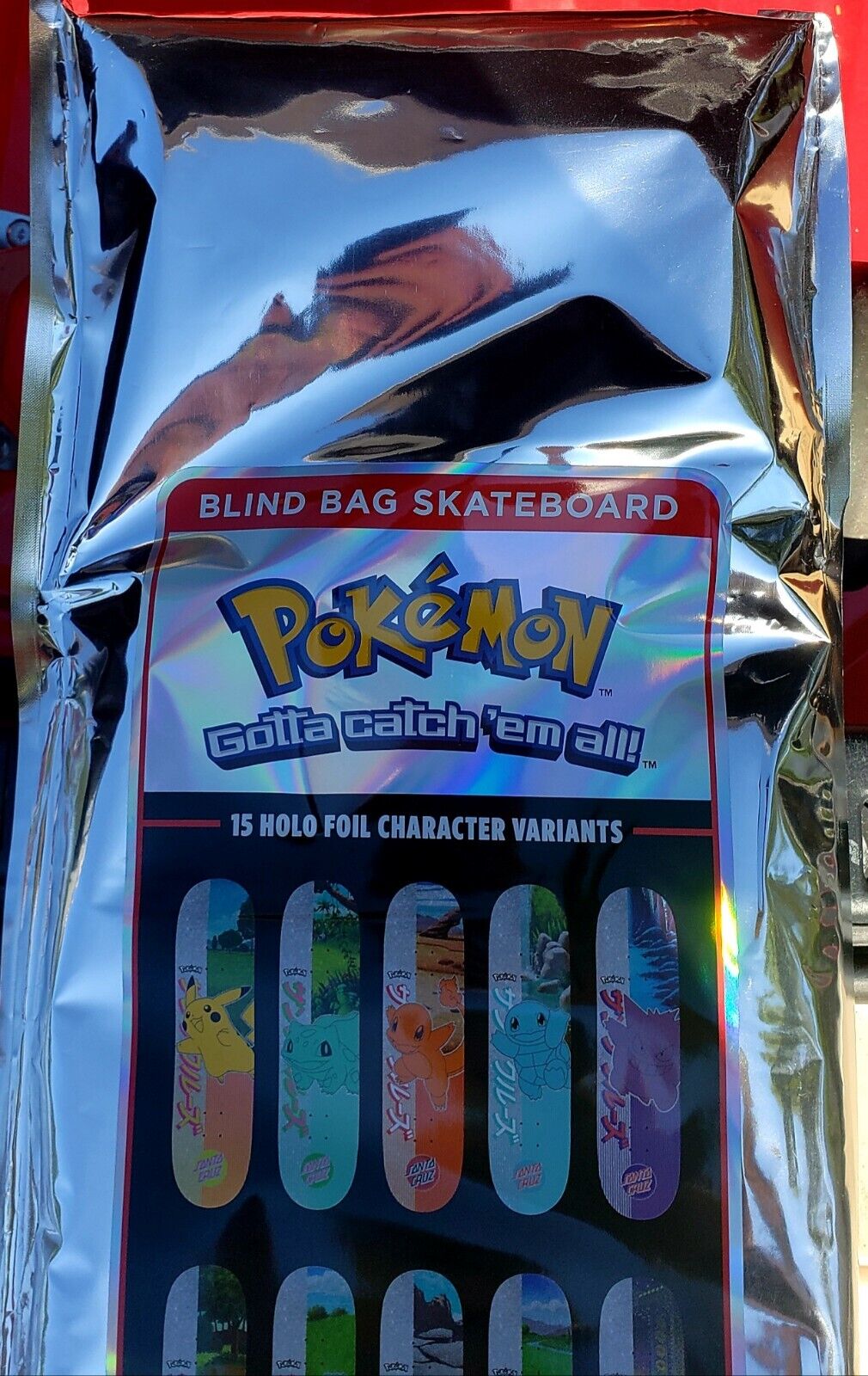 ULTRA RARE Santa Cruz X Pokémon Skateboard Deck 8x31.6 Blind Bag NEW SEALED MINT
