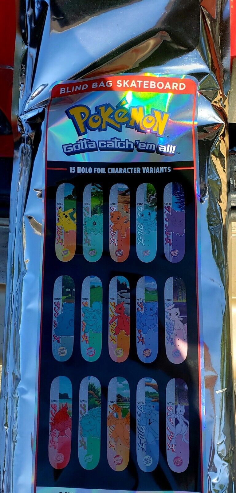 ULTRA RARE Santa Cruz X Pokémon Skateboard Deck 8x31.6 Blind Bag NEW SEALED MINT
