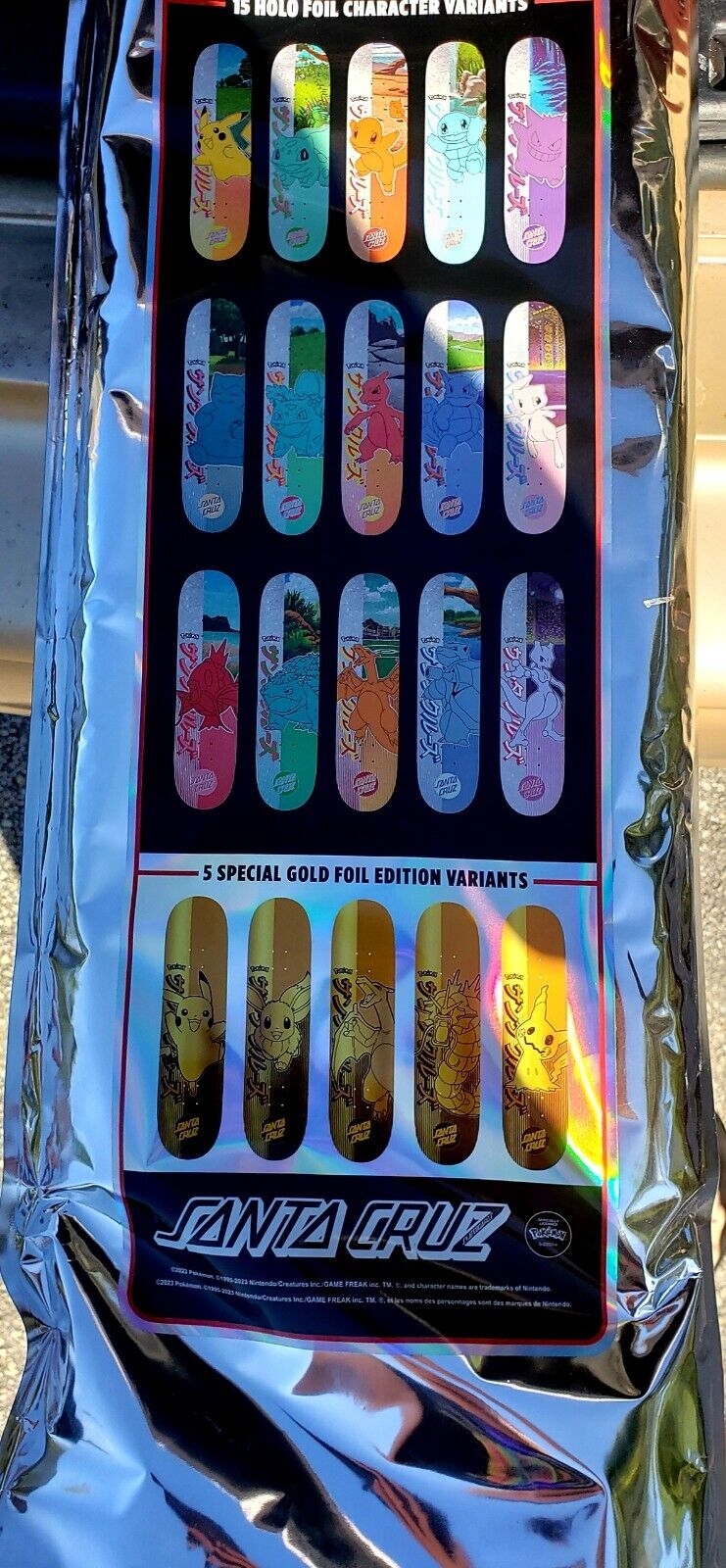 ULTRA RARE Santa Cruz X Pokémon Skateboard Deck 8x31.6 Blind Bag NEW SEALED MINT