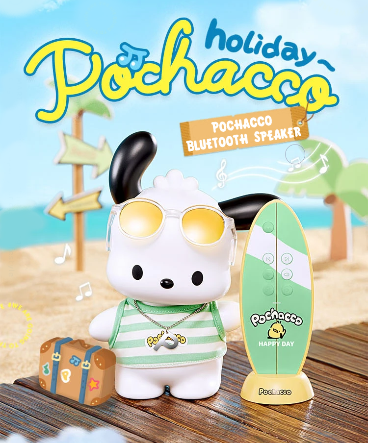 Official Sanrio Pochacco Dog Bluetooth Beach Party Speaker Surfboard Remote NEW