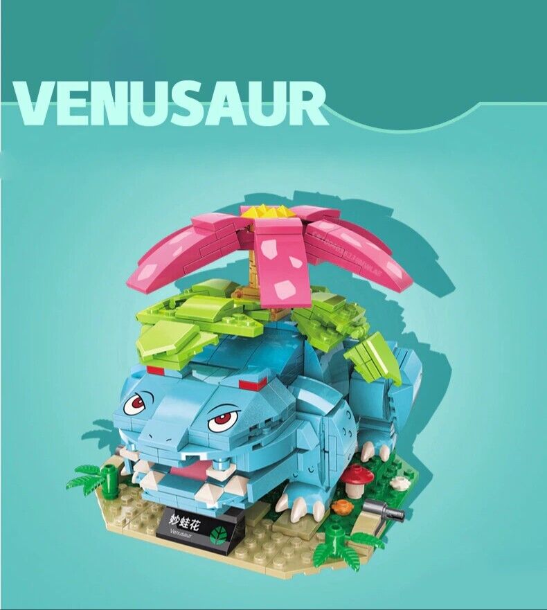 ✅ Official Pokémon Venusaur Building Blocks Set 497Pcs Creative DIY Fun Toy NEW