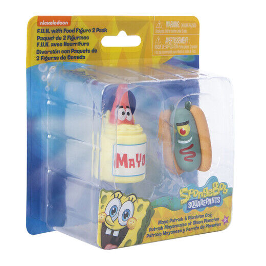 Official Nickeloden SpongeBob SquarePants Patrick Krabs 2Pc Foody Figures - NEW