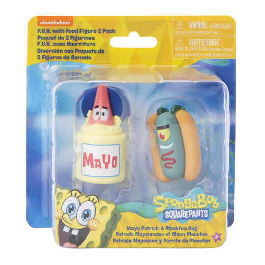 Official Nickeloden SpongeBob SquarePants Patrick Krabs 2Pc Foody Figures - NEW
