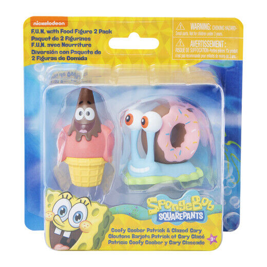 Official Nickeloden SpongeBob SquarePants Patrick Krabs 2Pc Foody Figures - NEW