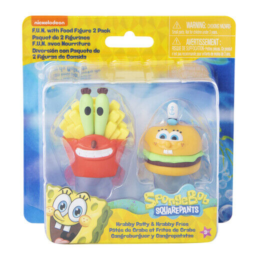 Official Nickeloden SpongeBob SquarePants Patrick Krabs 2Pc Foody Figures - NEW