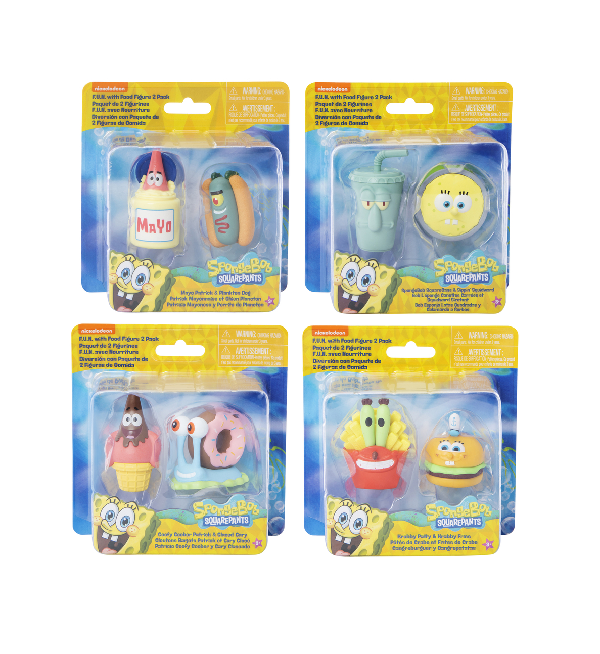 Official Nickeloden SpongeBob SquarePants Patrick Krabs 2Pc Foody Figures - NEW