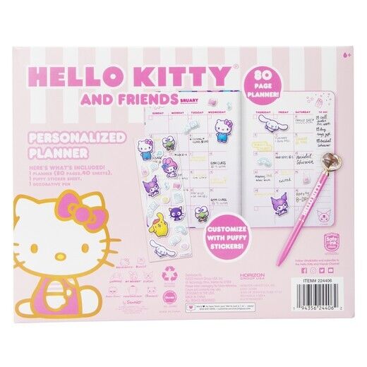 Official Sanrio Hello Kitty & Friends Personalized Planner Set Pen & Decals NEW