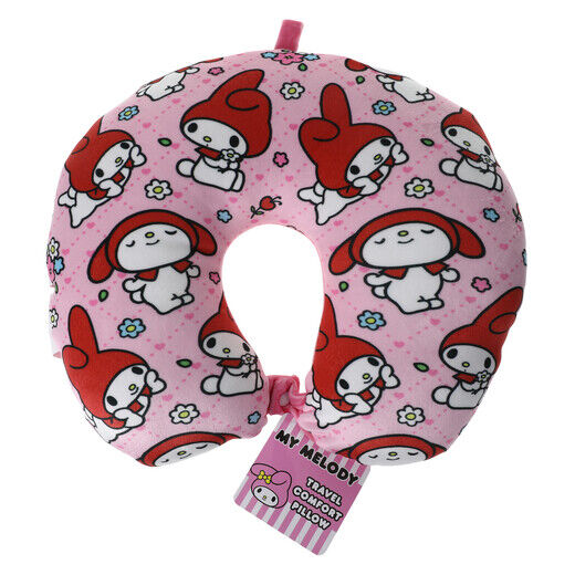 Official Sanrio Hello Kitty & Melody Neck Travel Car Airplane Train Pillow Sleep