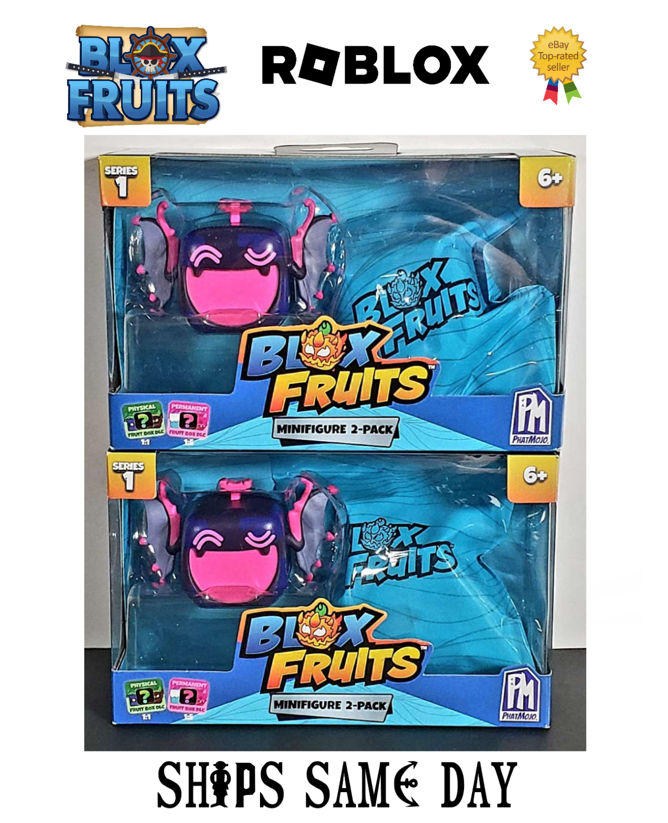 π ROBLOX BLOX FRUITS Series 1 Mini 2-Pack SET OF 2 DLC Codes Limited AUTHENTIC