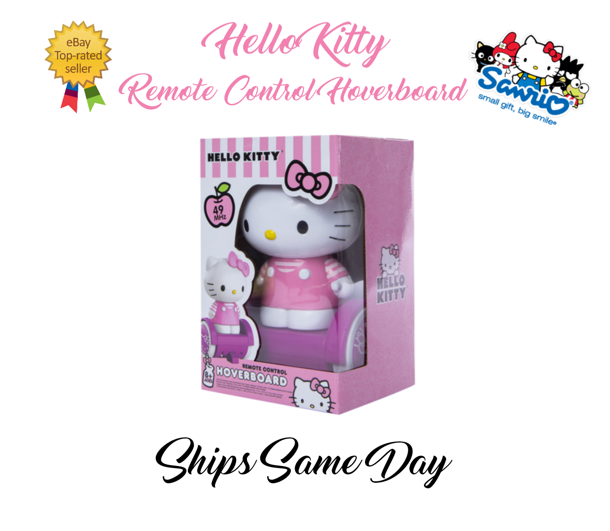 Official Sanrio Hello Kitty Remote Control Hoverboard High Speed RC Fun Toy NEW