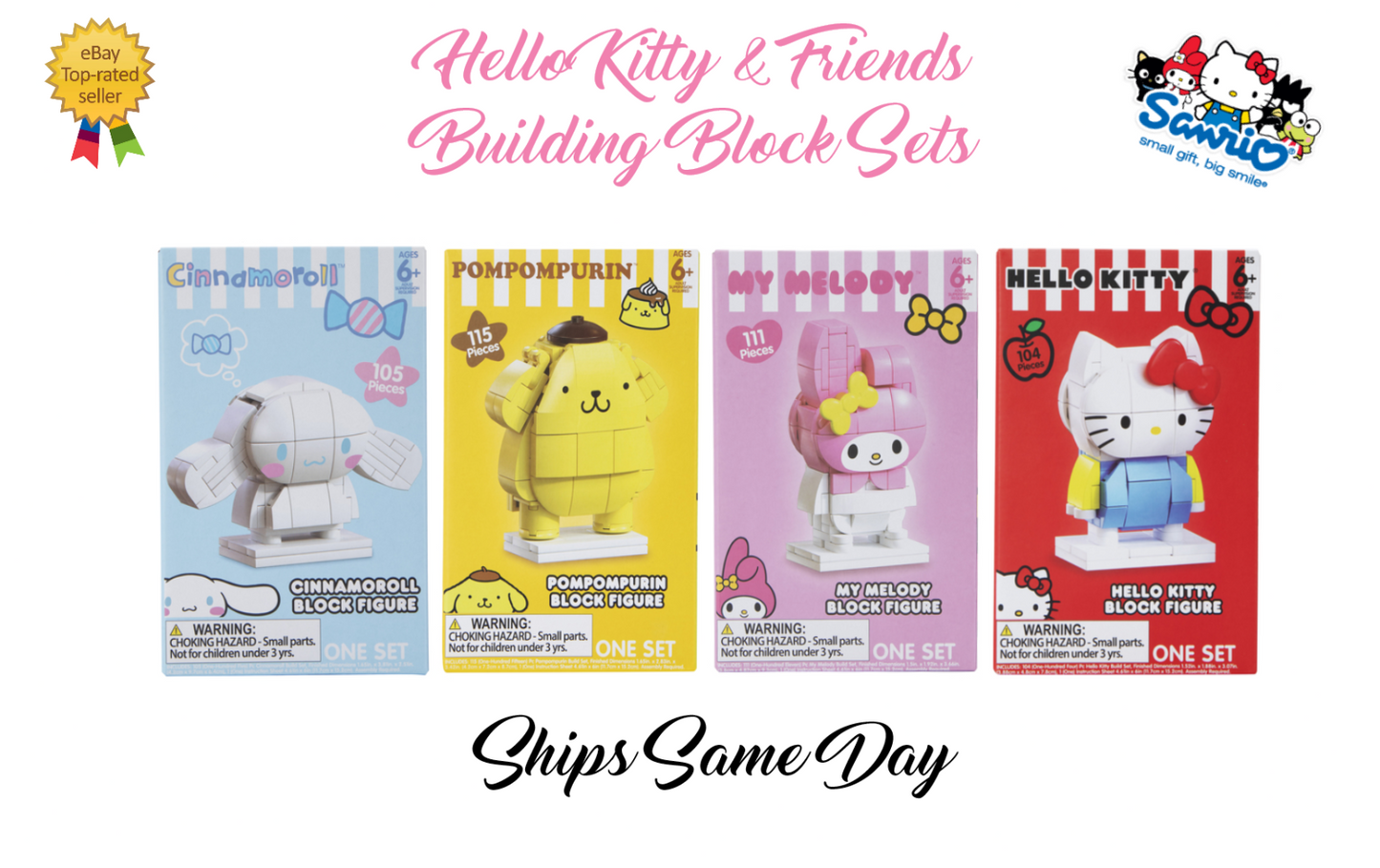 β
Official Sanrio Hello Kitty & Friends Building Blocks Sets Creative Fun NEW