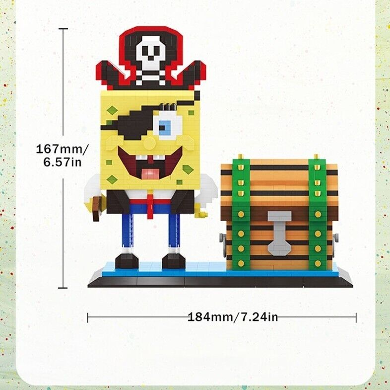 ā
Official Nickelodeon Pirate Spongebob Building Micro Blocks Pen Holder DIY NEW