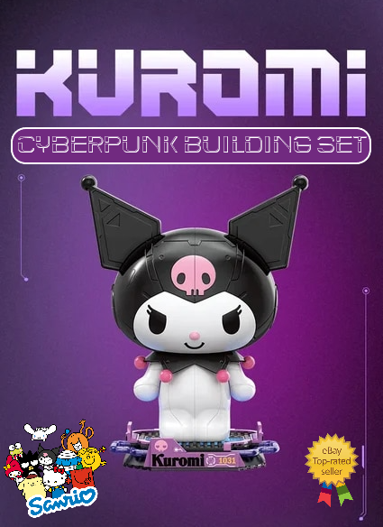 β
Official Sanrio TopToy LARGE 12" Kuromi Cyberpunk Building Blocks Set Toy NEW