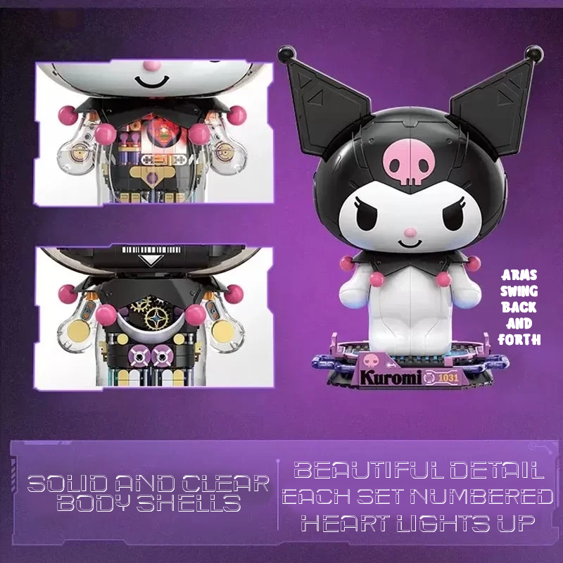 β
Official Sanrio TopToy LARGE 12" Kuromi Cyberpunk Building Blocks Set Toy NEW