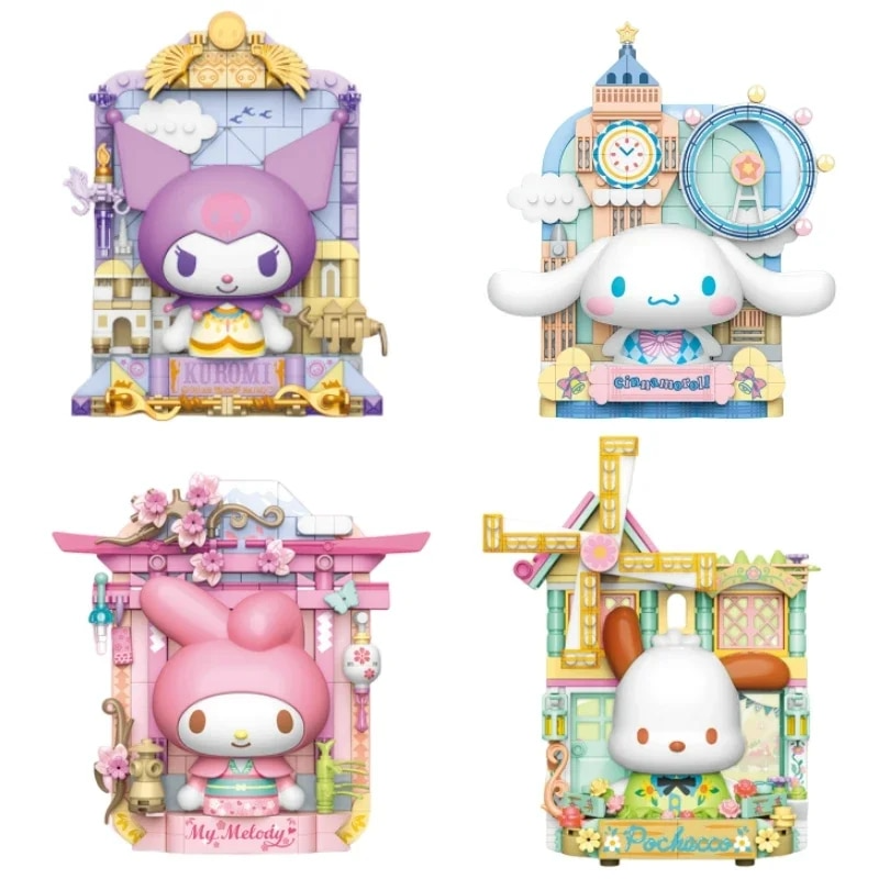 Official Sanrio Characters World Traveler Picture Frames Building Block Sets NEW