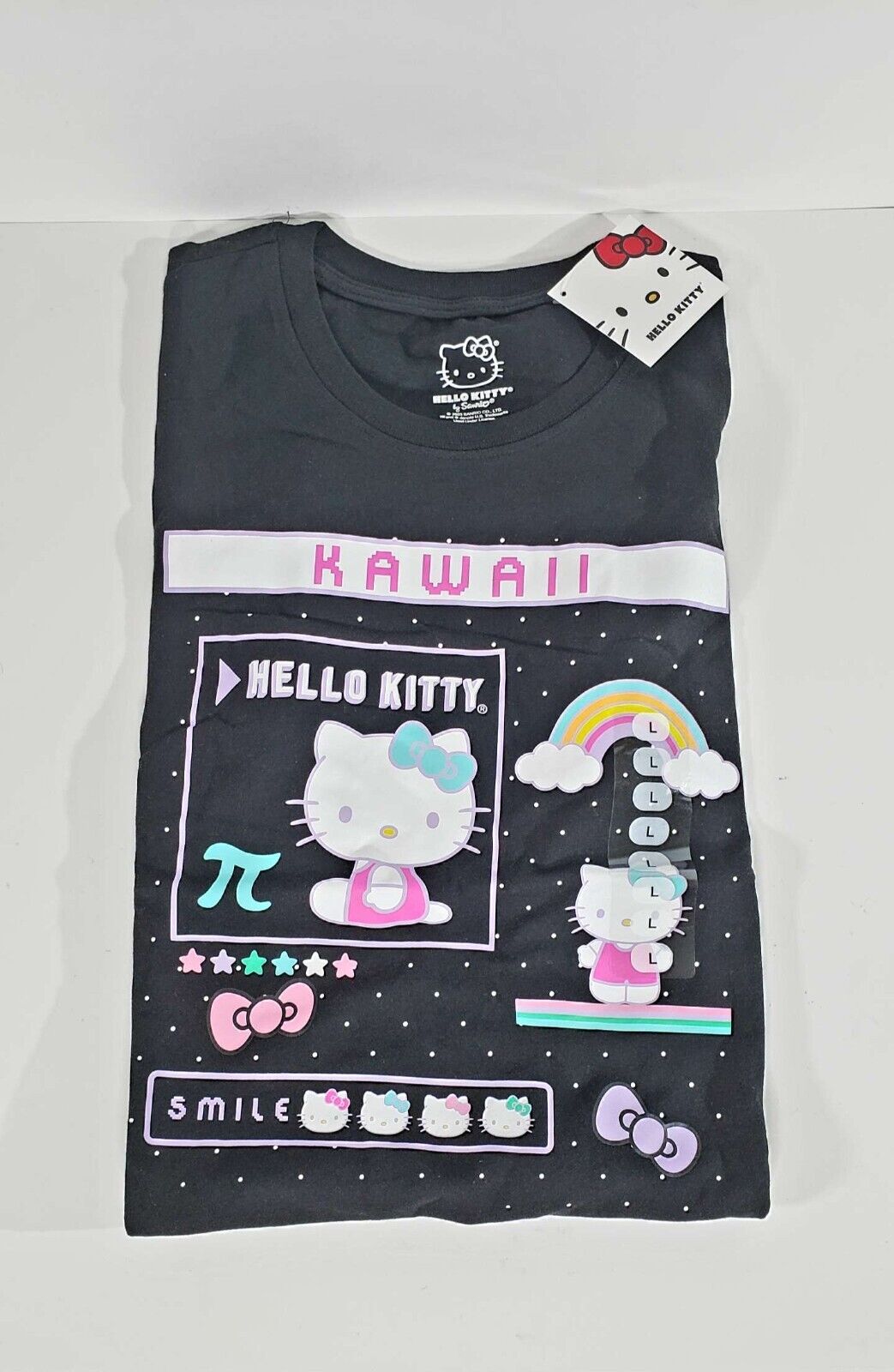 Sanrio Hello Kitty Kawaii Rainbow Smile T-shirt Unisex NWT Medium Large NEW πΊ