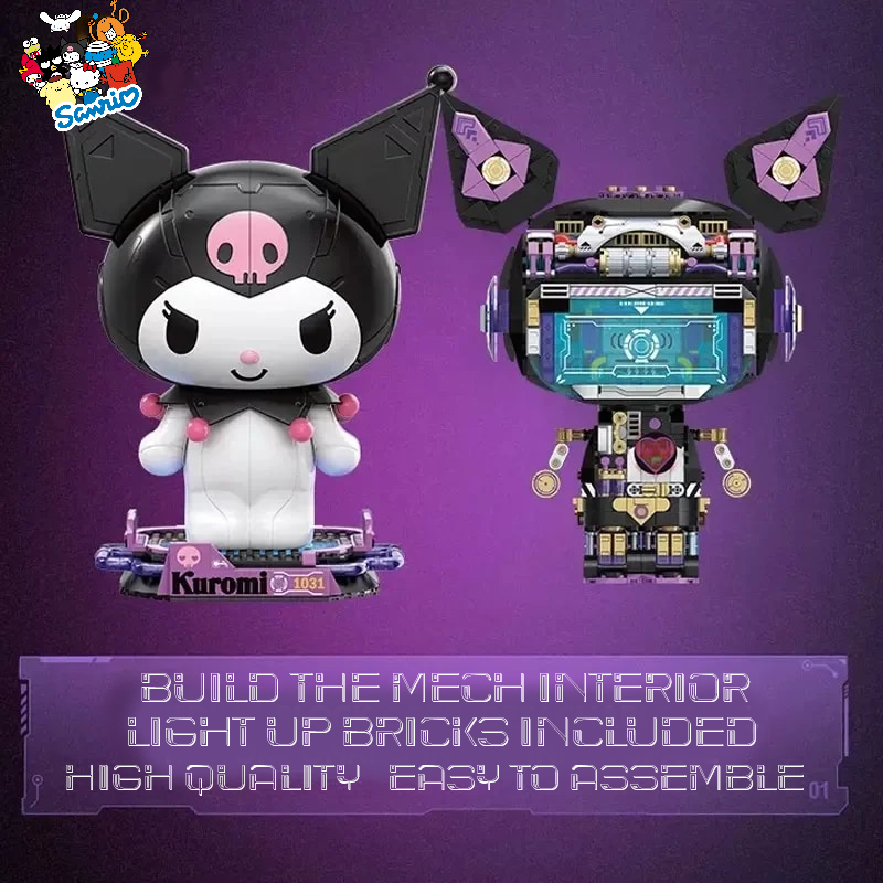 β
Official Sanrio TopToy LARGE 12" Kuromi Cyberpunk Building Blocks Set Toy NEW