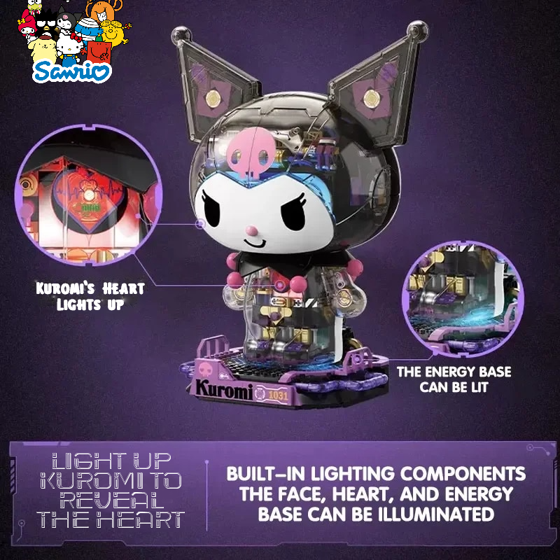 β
Official Sanrio TopToy LARGE 12" Kuromi Cyberpunk Building Blocks Set Toy NEW