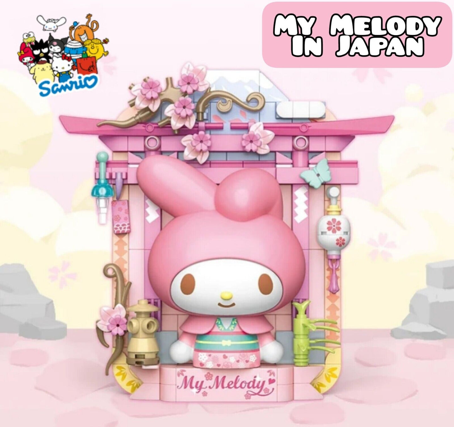 Official Sanrio Characters World Traveler Picture Frames Building Block Sets NEW