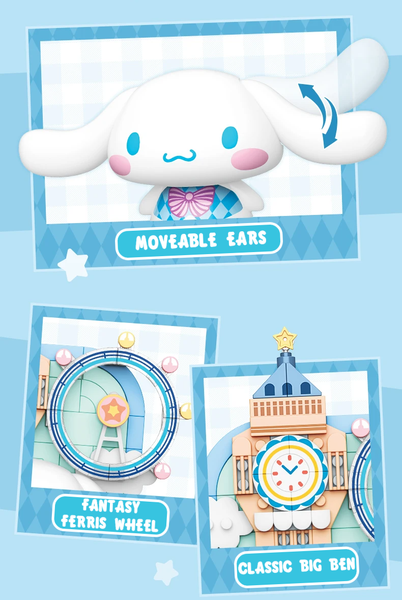 Official Sanrio Characters World Traveler Picture Frames Building Block Sets NEW