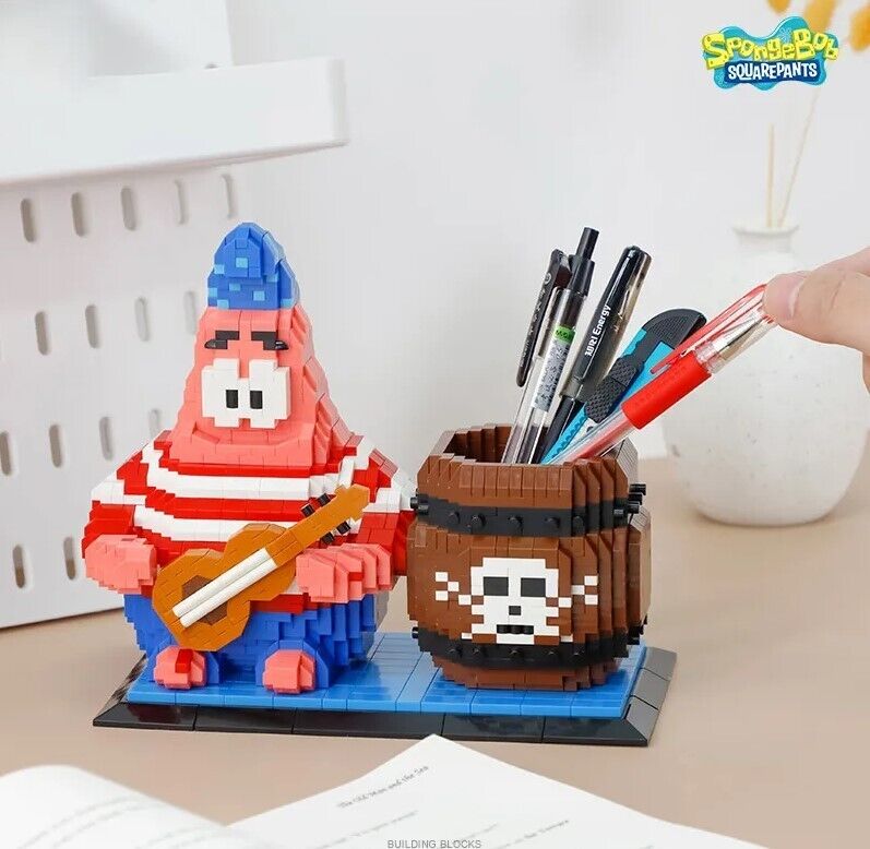 ✅ Official Nickelodeon Patrick Star Building Micro Blocks Pen Holder Fun Toy NEW