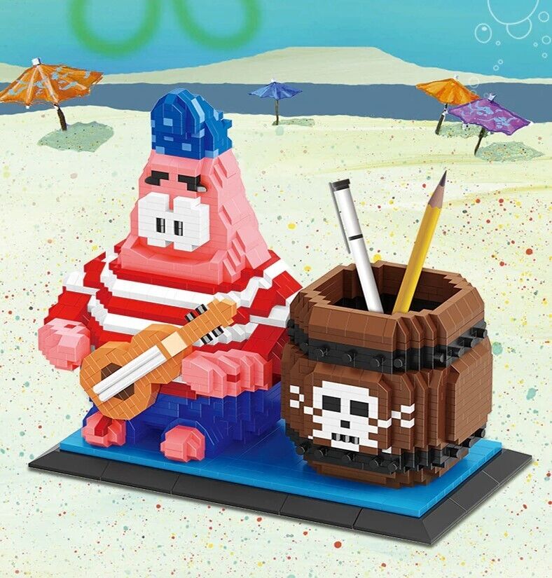 ✅ Official Nickelodeon Patrick Star Building Micro Blocks Pen Holder Fun Toy NEW