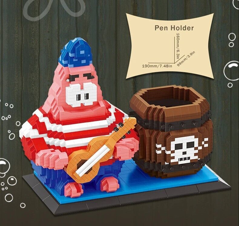 ✅ Official Nickelodeon Patrick Star Building Micro Blocks Pen Holder Fun Toy NEW