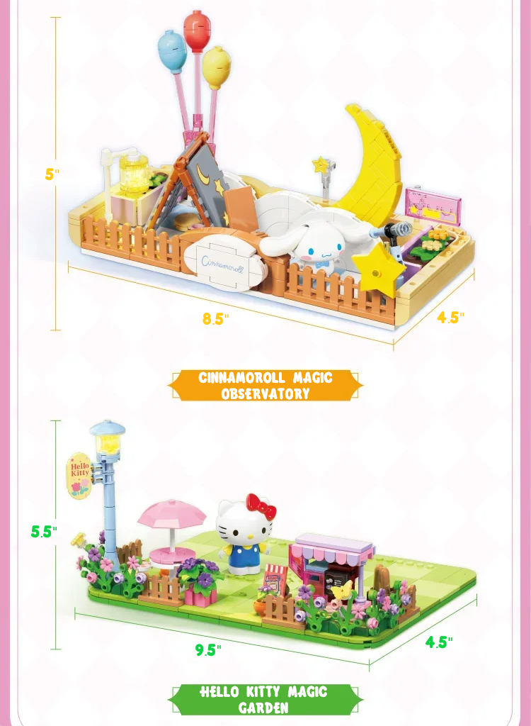 ā
Official Sanrio Characters Happy Home City Villas Building Block Sets Toy NEW