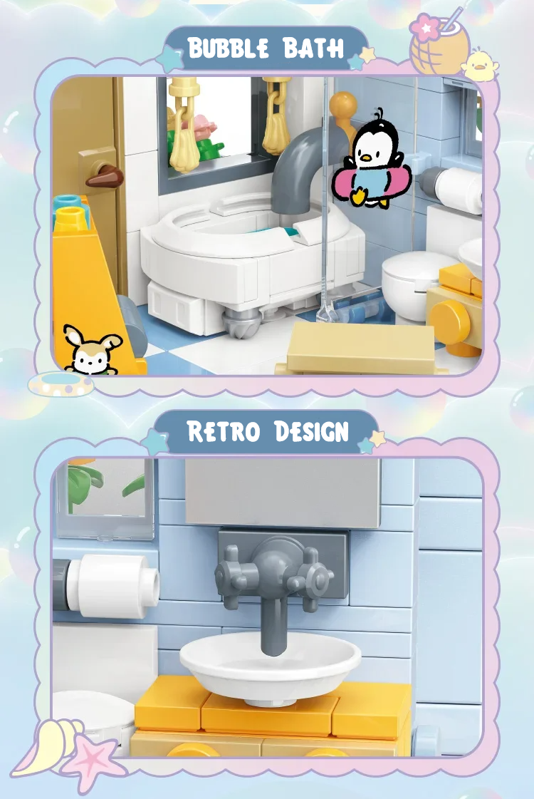ā
Official Sanrio Characters Happy Home City Villas Building Block Sets Toy NEW